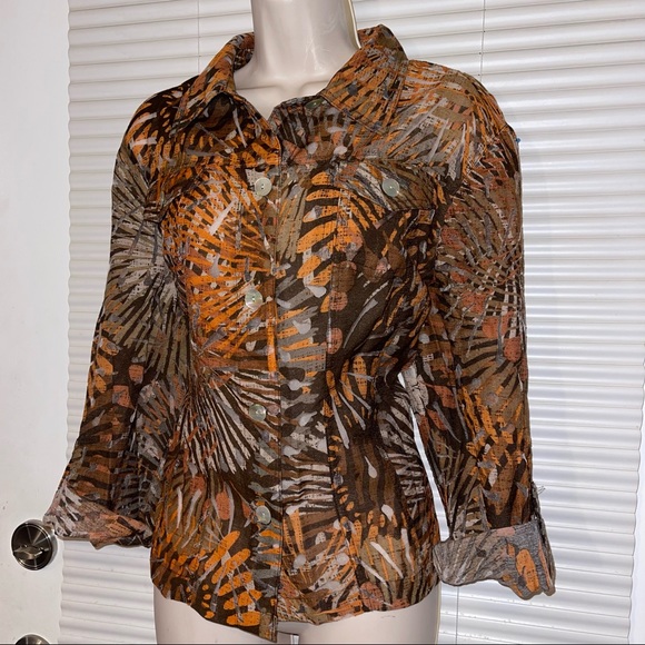 Ruby Rd. Jacket / Blouse Button Down Top - Picture 4 of 8